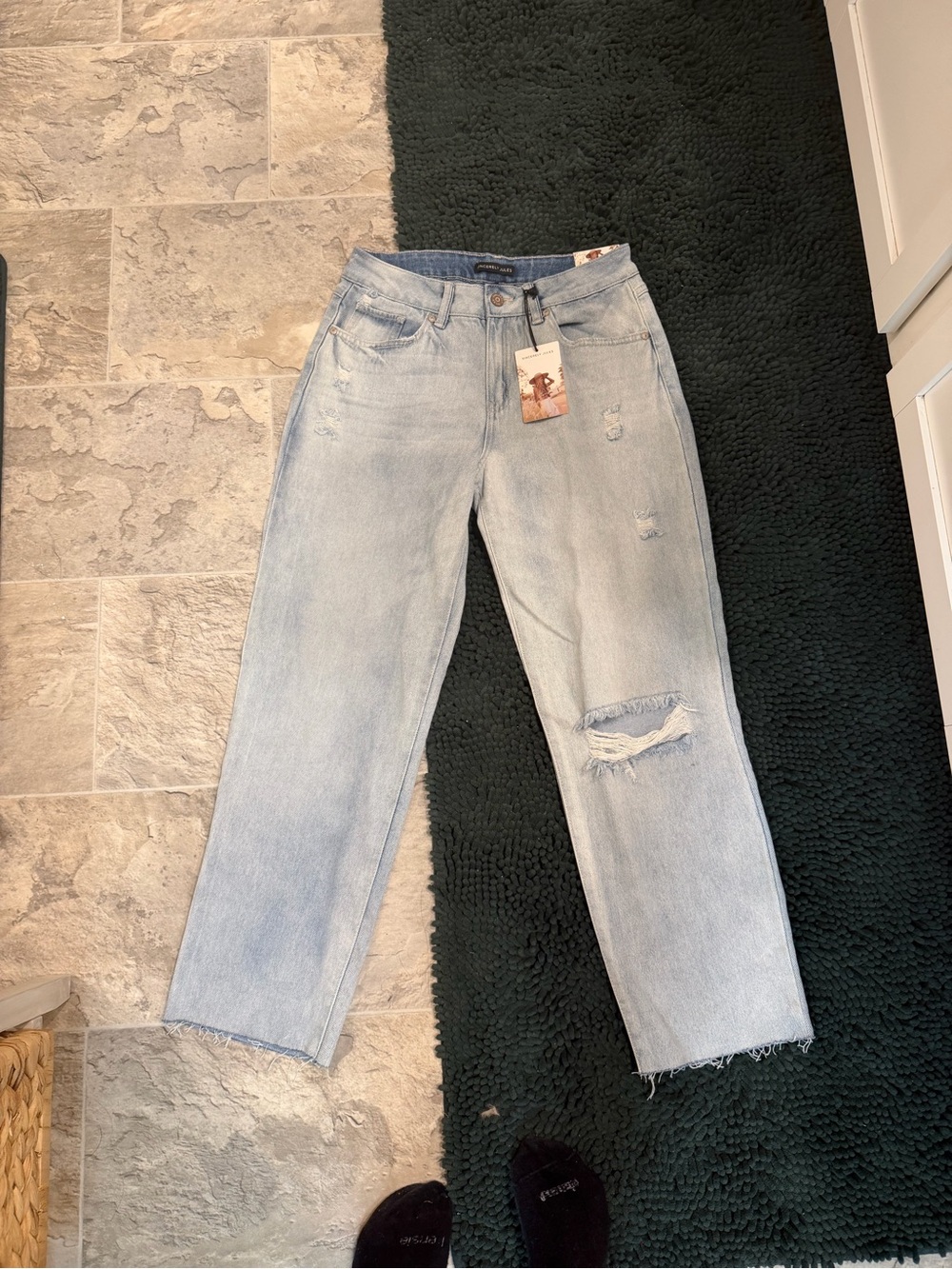 Sincerely Jules Light Blue Distressed Boyfriend Jeans